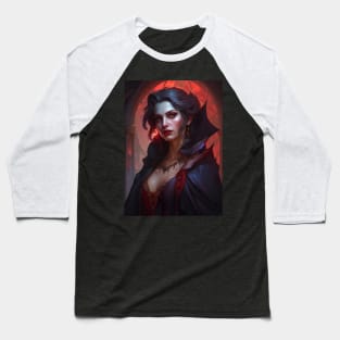 Beautiful Seductive Vampire Lady Baseball T-Shirt